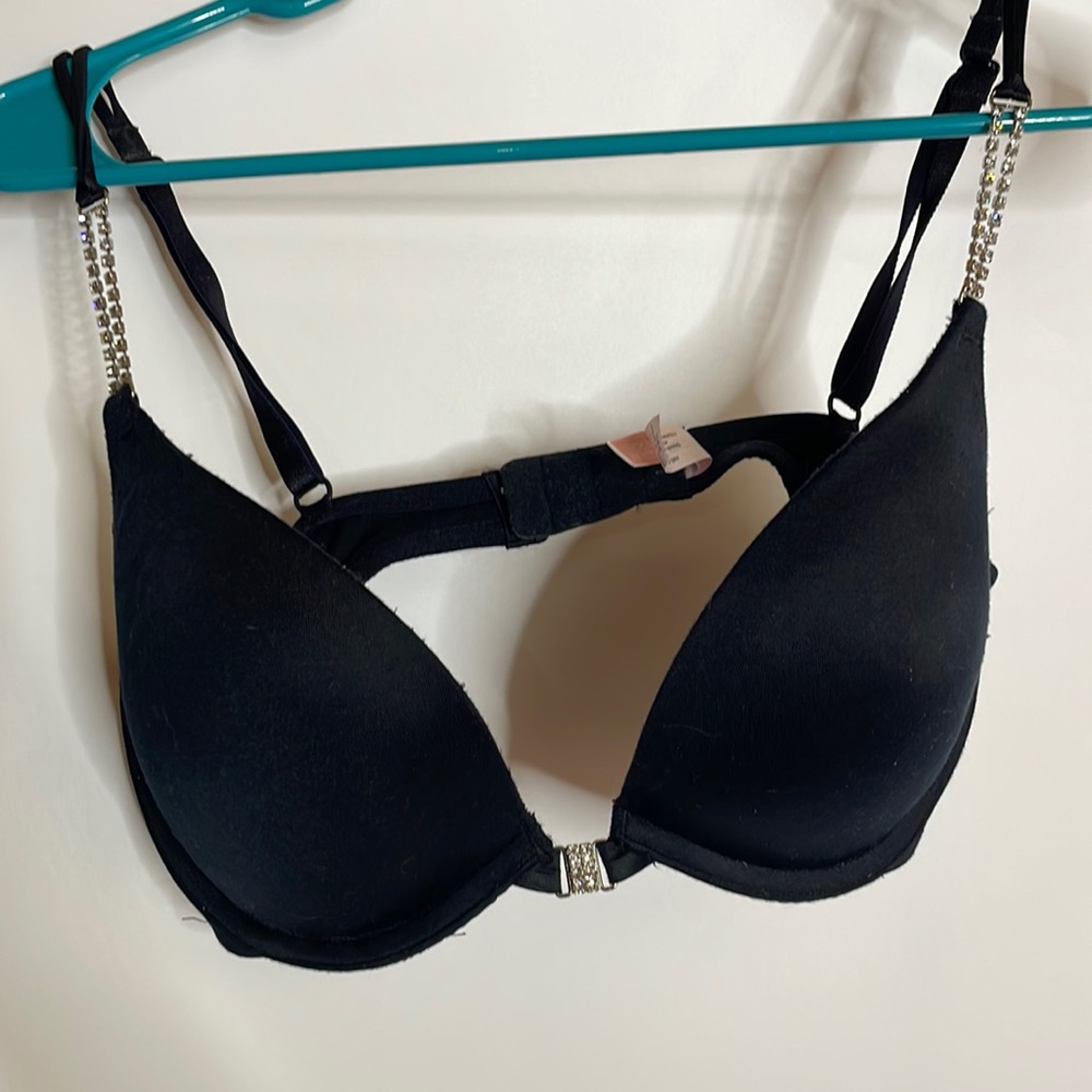 Black Rhinestone Detail Bra VS - Picture 6 of 11